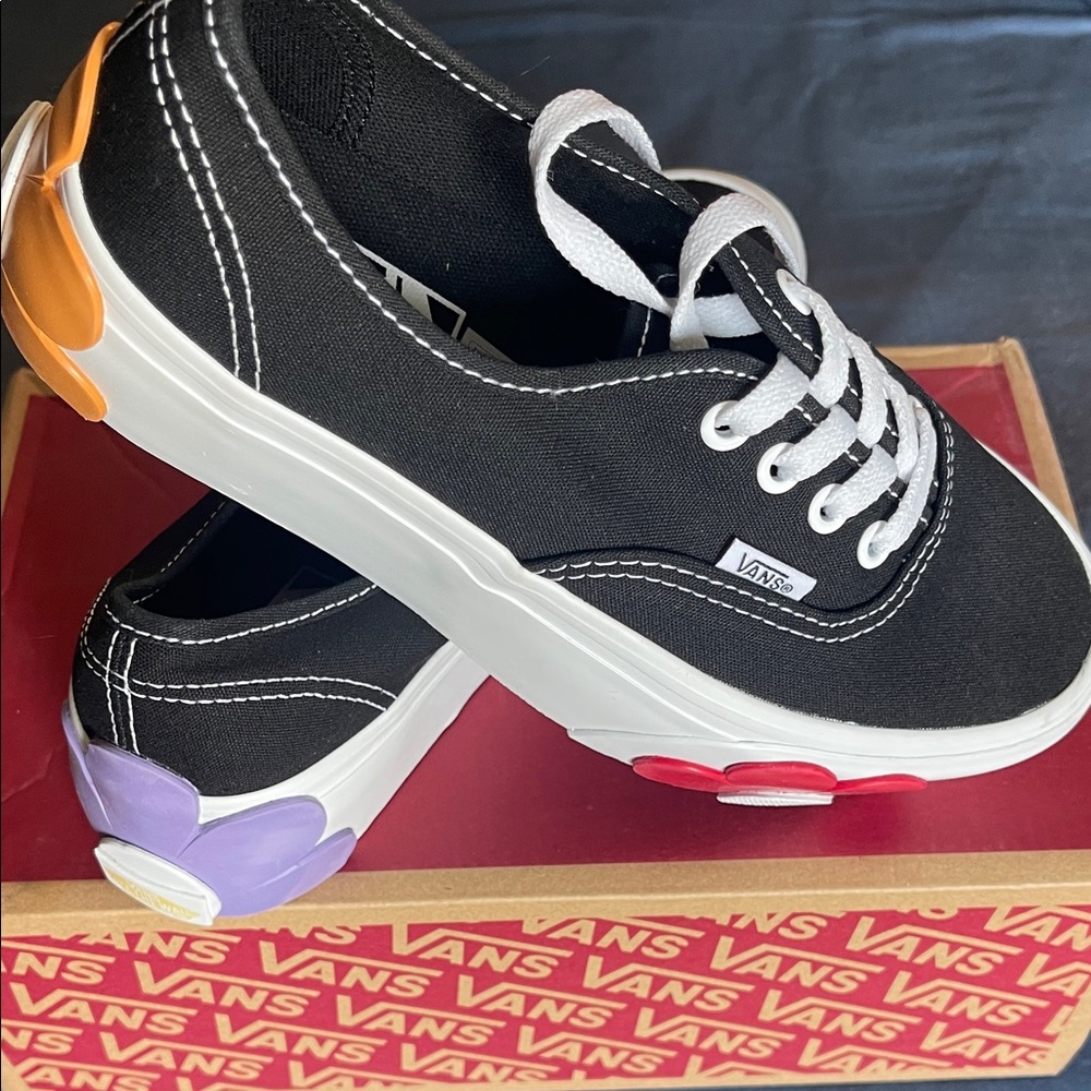 Vans Women's Black Stac Sneakers with Floral Details